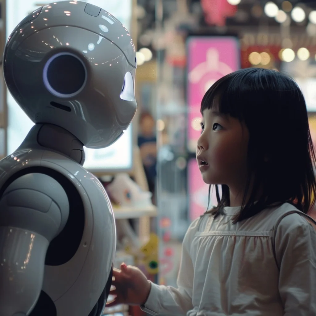 AIロボットと子ども